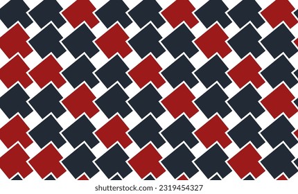 red and black repeat diamond pattern, replete image design for fabric printing, on white background
