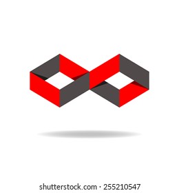 Red and black rhombus, logo creative design