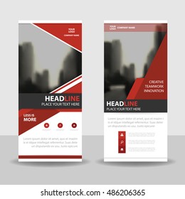 Red Black Roll Up Business Brochure Flyer Banner Design , Cover Presentation Abstract Geometric Background, 