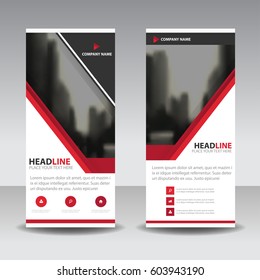 Red black roll up business brochure flyer banner design , cover presentation abstract geometric background, modern publication x-banner and flag-banner