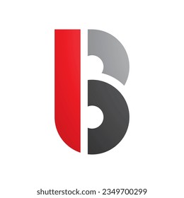 Rote und schwarze runde Diskette, geprägter Buchstabe B - Symbol auf weißem Hintergrund