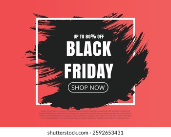 red and black sale banner template