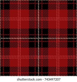 Red and Black Scottish Woven Tartan Plaid Seamless Pattern