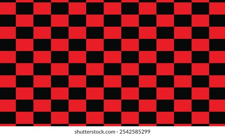 Imagem de vetor de padrão de verificação uniforme, vermelha e preta