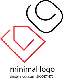 conjunto rojo y negro de logotipos abstractos en estilo minimalista