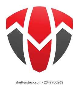 Letra roja y negra forma de letra T icono en un fondo blanco