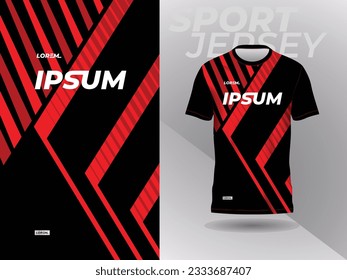 red black shirt sport jersey mockup template design for soccer, football, racing, gaming, motocross, cycling, and running 