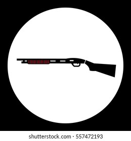 red and black simple shotgun weapon icon eps10
