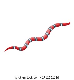 Red black snake icon. Isometric of red black snake vector icon for web design isolated on white background
