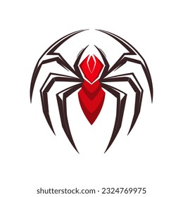 Red and black spider logo vector illustration