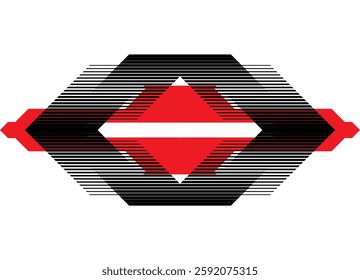 
Red and black sports pattern with dynamic lines, speed and movement. For covers, social networks and graphic projects. Vector symmetrical striped background
