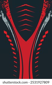 Modelo de Vetor de Design de Camiseta Esportiva Vermelho e Preto EPS 10