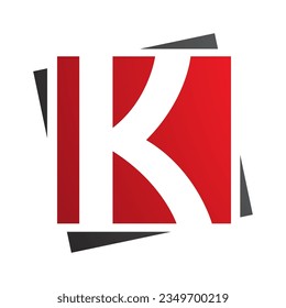 Red and Black Square Letter K Icon on a White Background