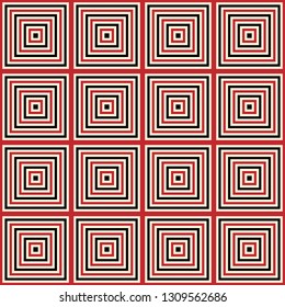 Red And Black Square Maori Tukutuku Inspired Seamless Repeating Pattern