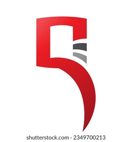 Red and Black Square Shaped Letter Q Icon on a White Background