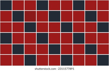 red and black squares background checkerboard with white border repeats seamless pattern, design for fabric printing or wallpaper 