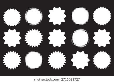 Conjunto de Vector de sello rojo y negro. Starburst, roseta, y las insignias circulares dentadas o etiquetas engomadas colección para el diseño del Precio o de la Garantía