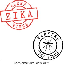 Red and black stamps ''ZIKA VIRUS''