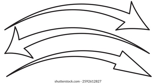 red and black stock line arrow icon on transparent background. Flat style arrow icon for your website, design, logo, app, UI., curved arrow sign. eps 10