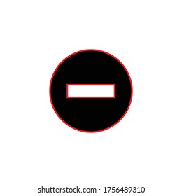 Red and black Stop Sign isolated on white background. Traffic regulatory warning stop symbol. Vector illustration, EPS10.