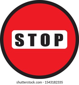 Red and black stop sign vector