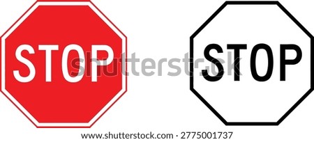 Red and black stop signs Vector