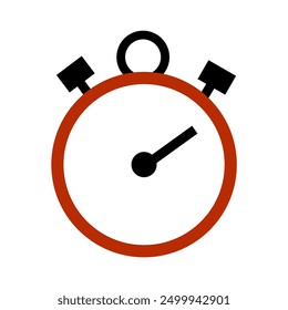 Red Black Stopwatch Icon Vector Illustration