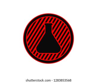red black stripe chemical flask