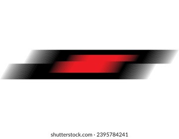 Red and black striped vector background with a smooth transition. Basis for packaging design, printing, advertising. Gaming Design Element. Racing Stripe. Sports vector pattern.