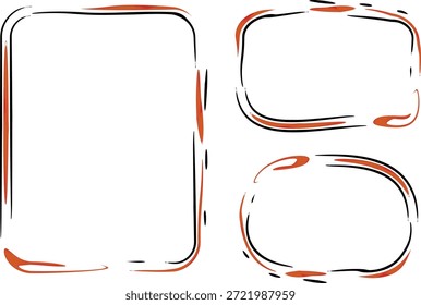 red black strokes abstract stylized creative frame banners