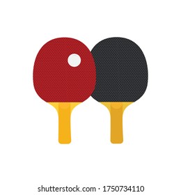 Red and black table tennis racket. Vector. isolated on a white background.