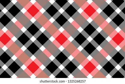 Red and black tablecloth gingham checkered background.Texture for:plaid,tablecloths,clothes, shirts,dresses,bedding,blankets.eps-10 Vector Illustration