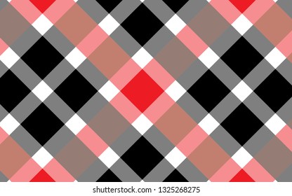Red and black tablecloth gingham checkered background.Texture for:plaid,tablecloths,clothes, shirts,dresses,bedding,blankets.eps-10 Vector Illustration