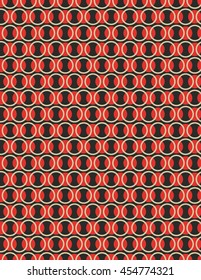 Red, black and tan repeating circle pattern background