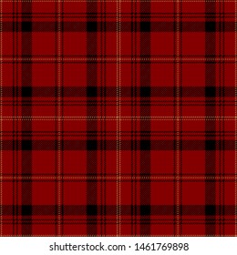 Red and black tartan plaid. Rustic textile pattern.