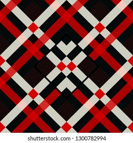 Red and black tartan plaid Scottish seamless pattern.Texture from tartan, plaid, tablecloths, clothes, shirts, dresses, paper, bedding, blankets and other textile products.