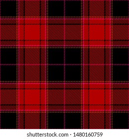 Red and Black Tartan Plaid Scottish Seamless Pattern. Texture from tartan, plaid, tablecloths, shirts, clothes, dresses, bedding, blankets and other textile.