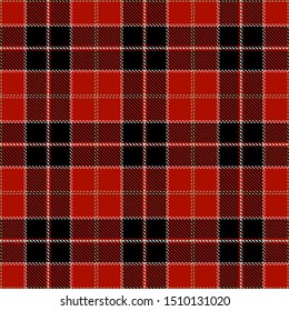 Red and Black Tartan Plaid Scottish Seamless Pattern. Texture from tartan, plaid, tablecloths, shirts, clothes, dresses, bedding, blankets and other textile.