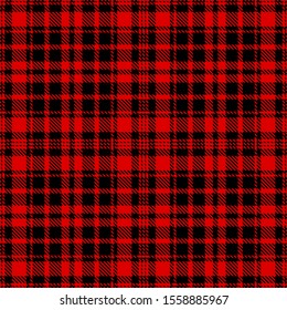 Red and Black Tartan Plaid Scottish Seamless Pattern. Texture from tartan, plaid, tablecloths, shirts, clothes, dresses, bedding, blankets and other textile.