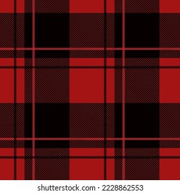 Red and black tartan plaid seamless pattern vector image
