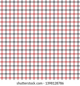 Red and Black Tattersall Check Pattern. Men's Shirt Fashion Textile Fabric. Repeating Tile Plaid Pattern.