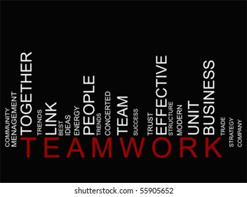 RED BLACK TEAMWORK text barcode, vector