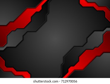 Red and black tech abstract vector background