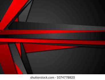 Red and black tech concept abstract background. Vector stripes illustration