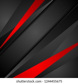 Red and black tech corporate abstract background. Vector design