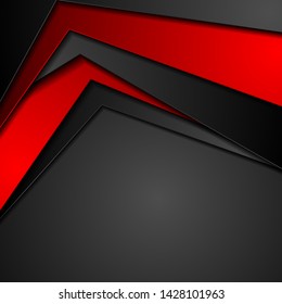 Red and black tech corporate abstract background. Vector design