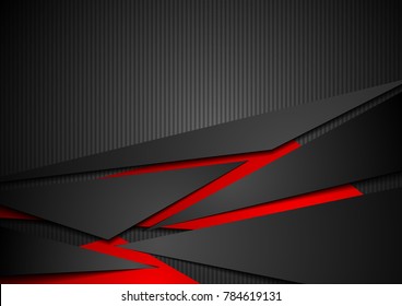 Red and black tech corporate abstract background. Vector design