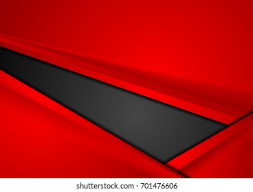 Red and black tech corporate contrast background. Vector design