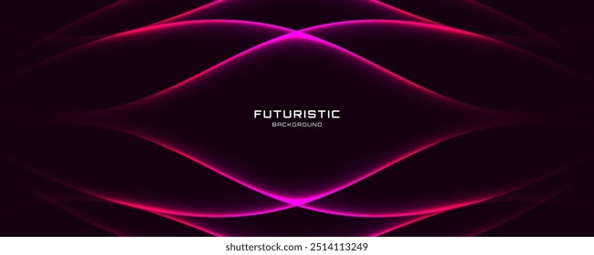 Red black techno abstract background overlap layer on dark space with waves effect decoration. Modern graphic design element glowing style concept for web banner, flyer, card, or brochure cover