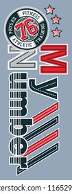 Red and black texts with around lines and logo on grey background. Vector İllustration.